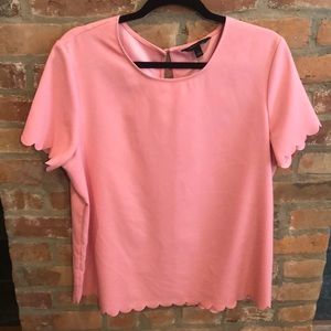 Banana Republic scallop hem blouse